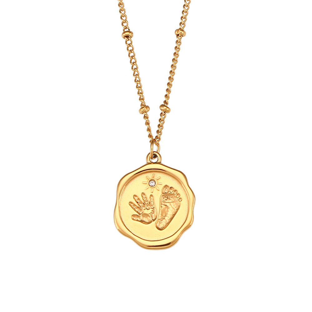 Fashionable Geometric Hexagon Pendant Necklace for Women in Stainless Steel with Plated Finish