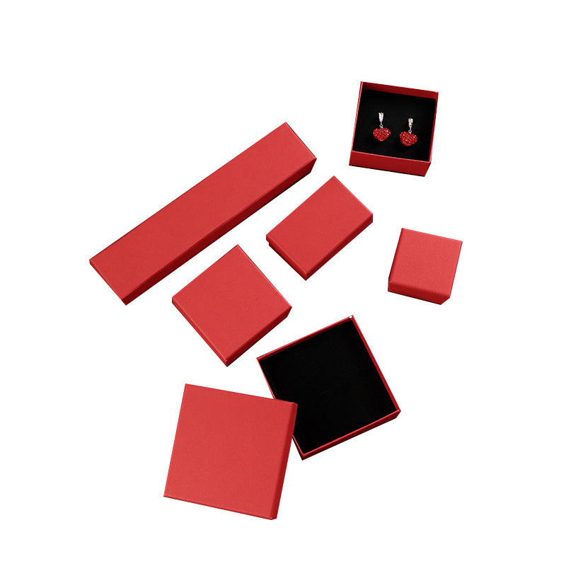 Caja Rígida Roja de Papel para Joyería de Pendientes, Pulseras, Collares, Anillos y Colgantes con Inserto de Espuma