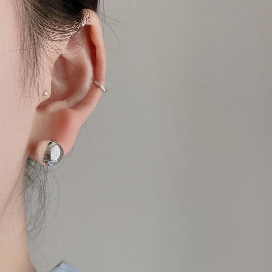 Orecchini Vintage Minimalisti Rotondi Geometrici Placcati in Argento Sterling 925