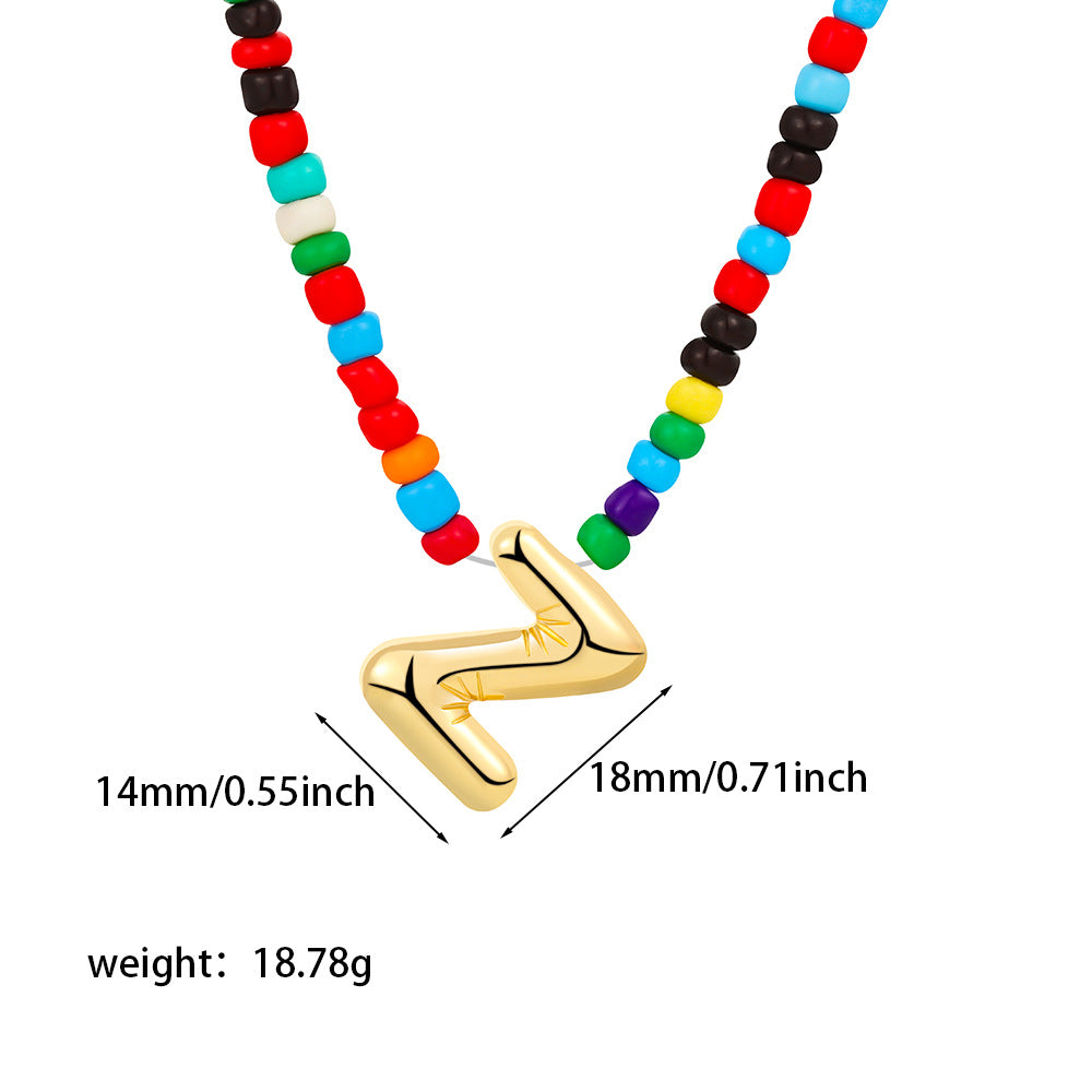 Collana con Lettere Unisex in Acciaio Inossidabile Placcato Oro 18K Casual