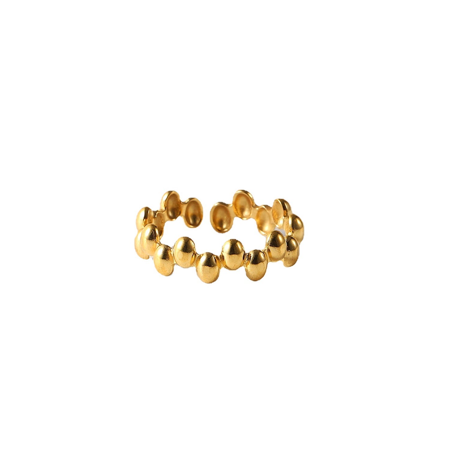 Anello da Donna Minimalista Geometrico in Acciaio al Titanio Placcato Oro 18K