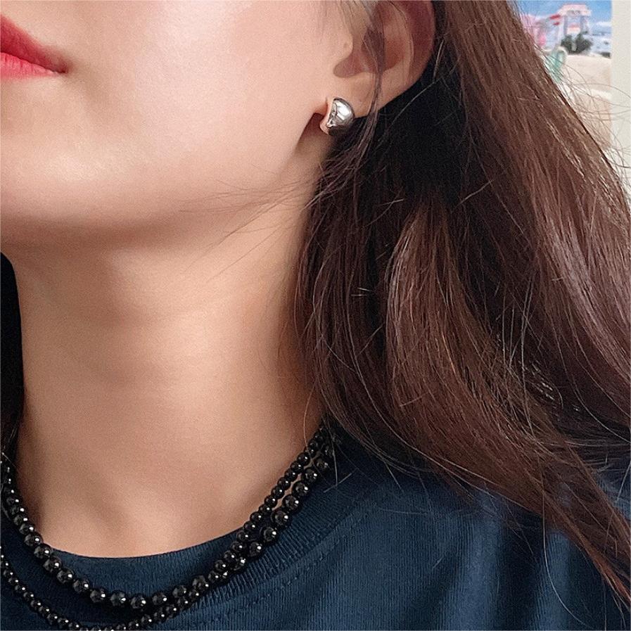 Minimalist Geometric Arc-Shaped 925 Sterling Silver Stud Earrings for Women