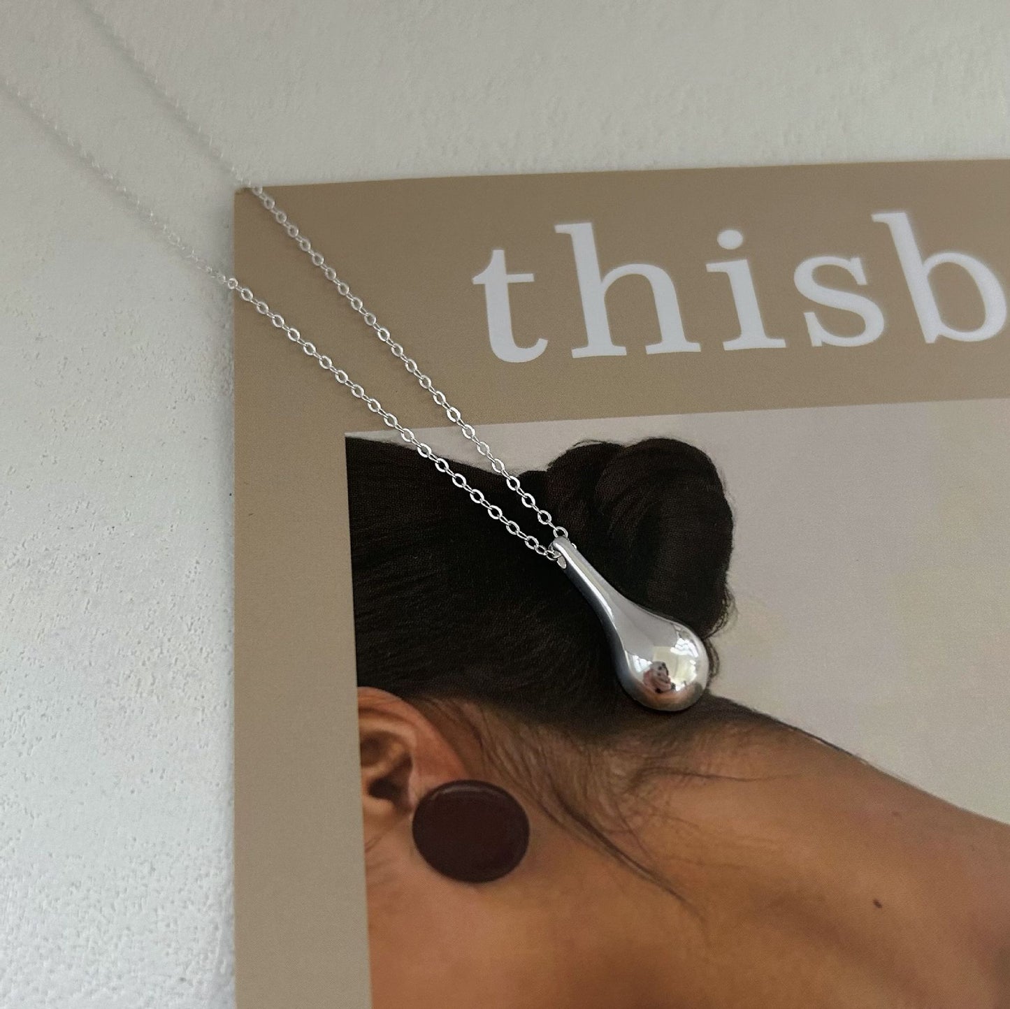 Minimalist Geometric Tulip Pendant Necklace in 925 Sterling Silver with Plated Finish