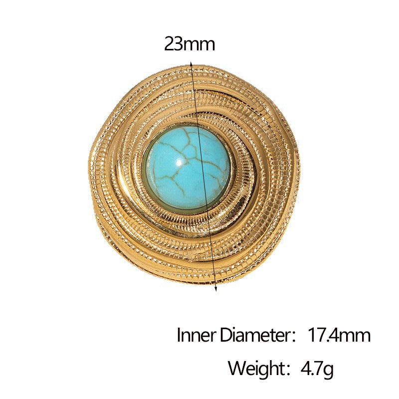 Anello Aperto Geometrico Minimalista Acciaio Inossidabile Placcato Oro 18K Design Asimmetrico da Donna