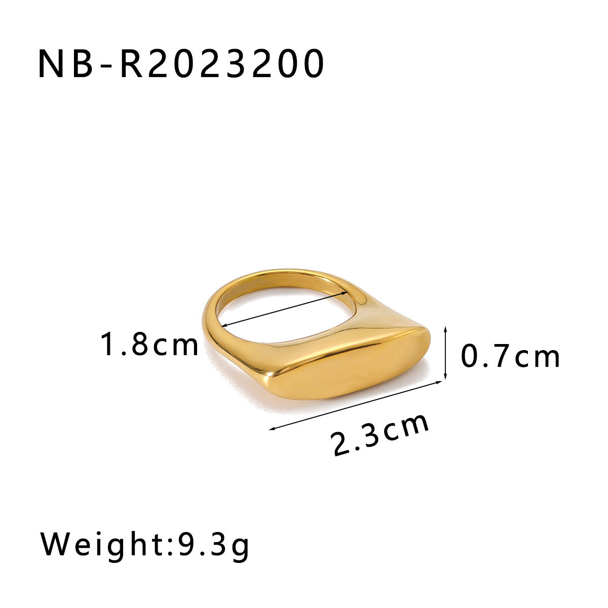 Minimalist Geometric Stainless Steel Ring for Women with 18K Vacuum Plated Finish and Smooth Textured Surface