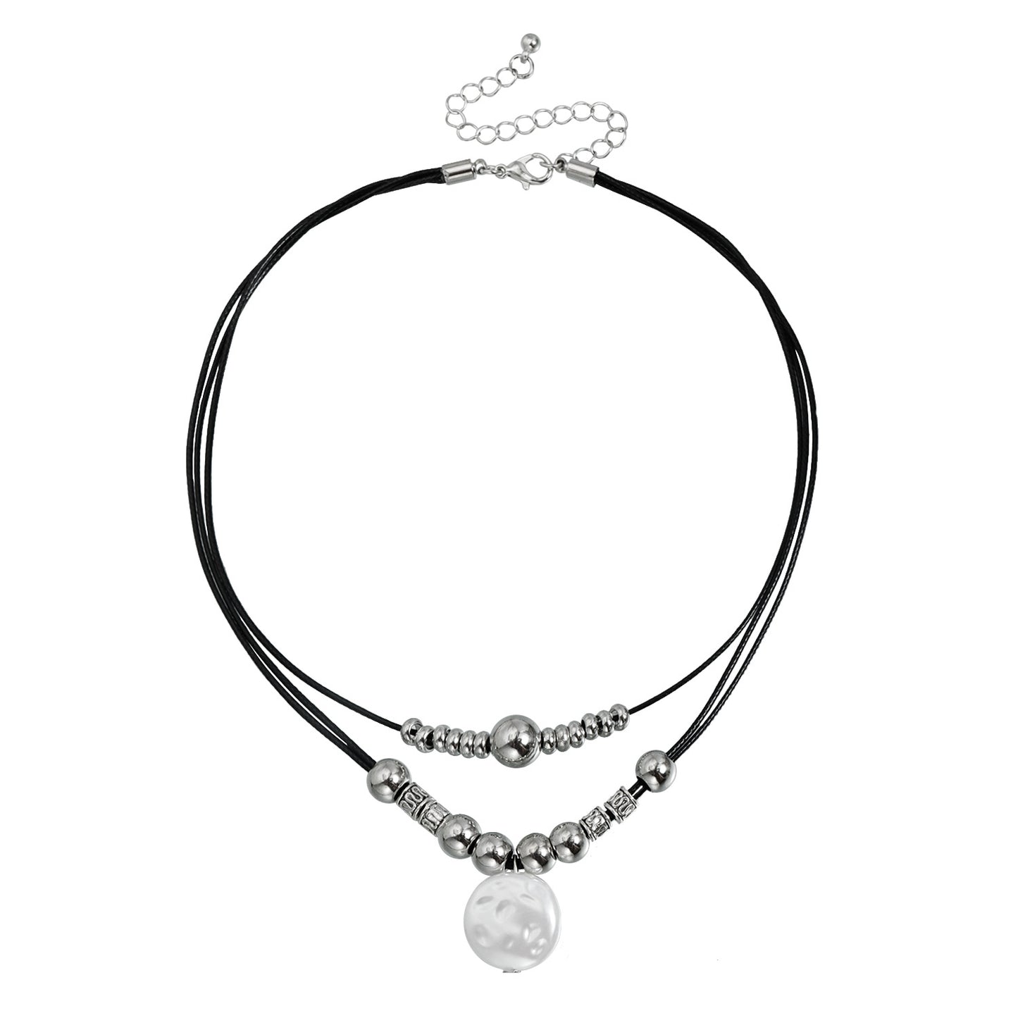 Vintage Bohemian Geometric Heart Turquoise Inlay Alloy Plated Multi-layer Necklace for Women