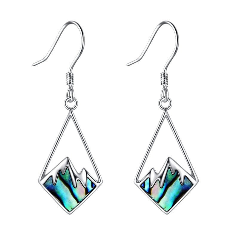 Minimalist Natural Style Polished Stainless Steel Hill-Shaped Faith Earrings for Women