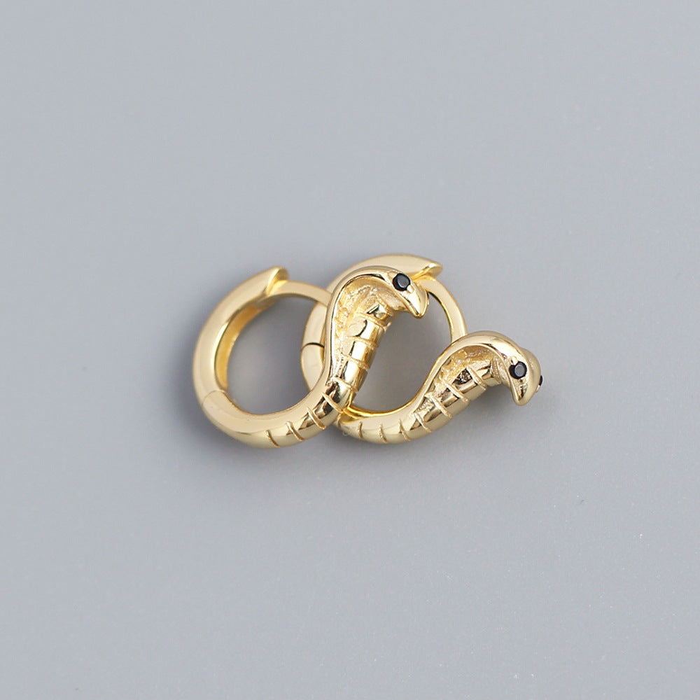 Orecchini a Cerchio da Donna a Serpente in Argento Sterling 925