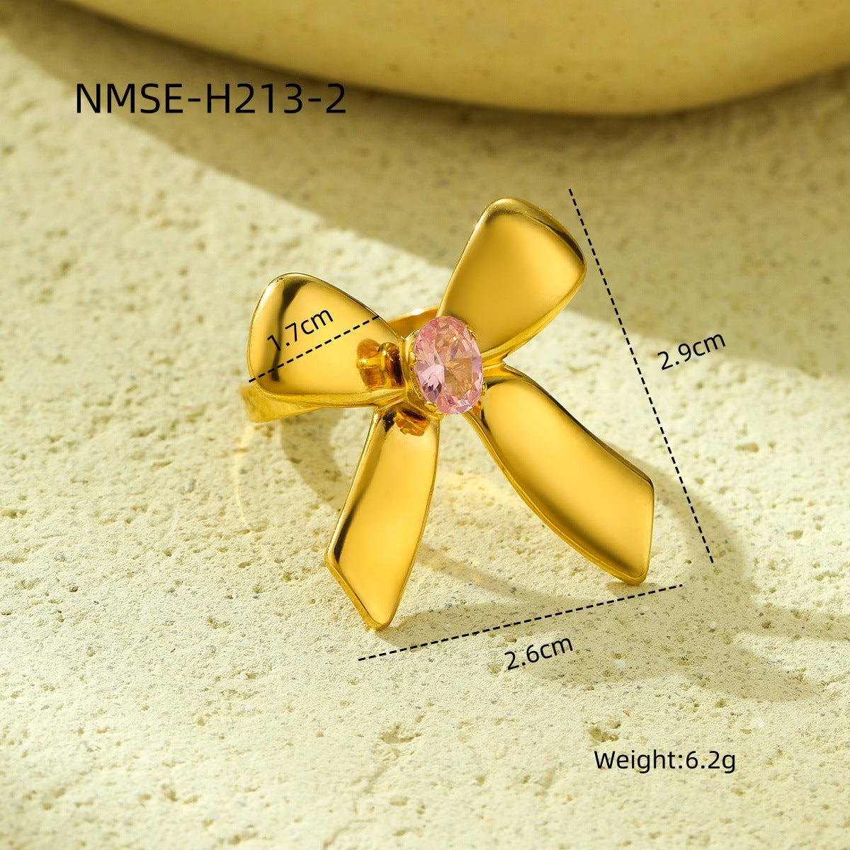 Fashionable Bow-Shaped Stainless Steel Earrings with Zircon Inlay for Women, Polished Surface and Versatile Office Wear Design