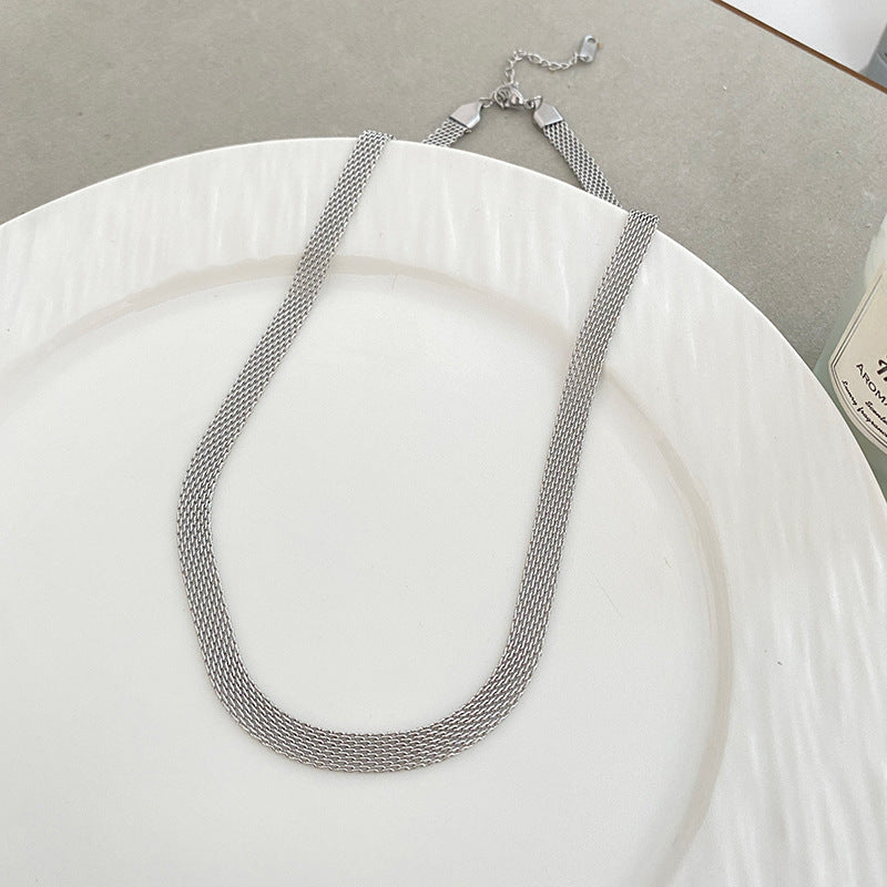 Minimalist Geometric Titanium Steel Plated Necklace Unisex Cable Chain