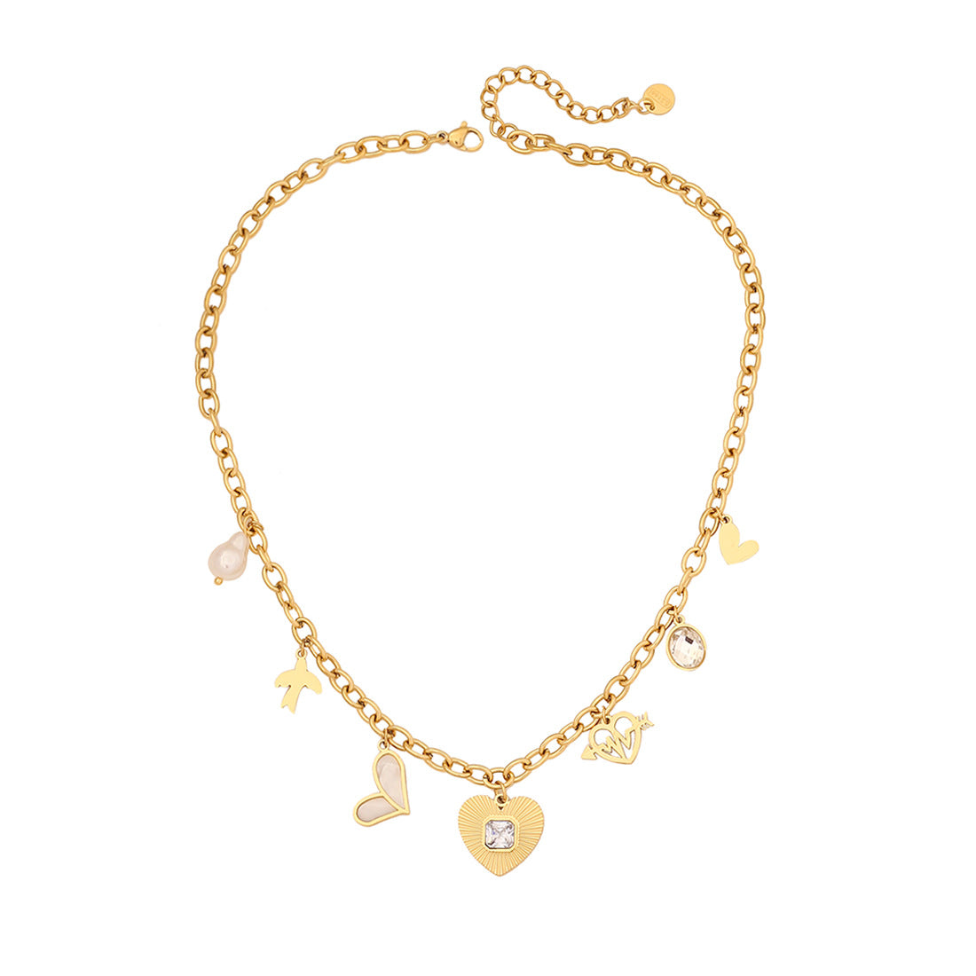 Fashionable Elephant Pendant Necklace in Stainless Steel with Plated Finish on O-Chain for Women