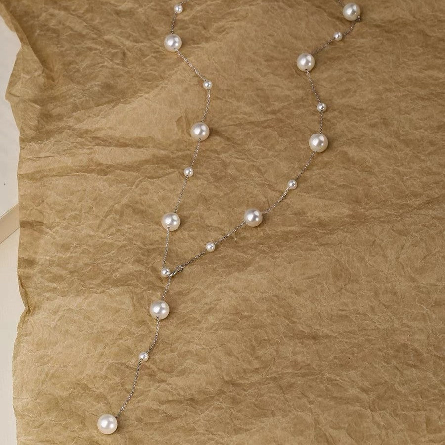 Collar minimalista de acero de titanio con colgante de aleación galvanizada para mujer, cadena para clavícula