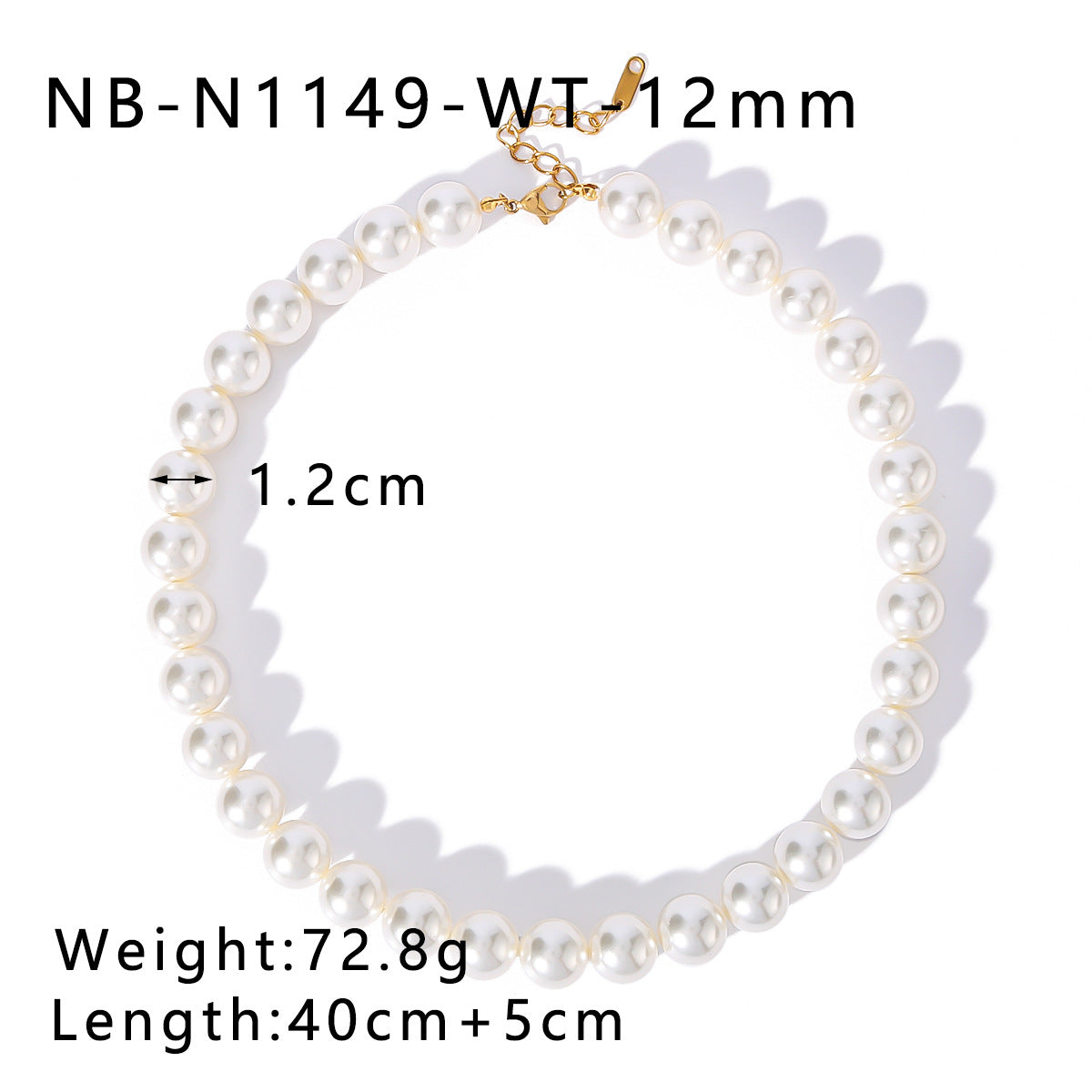 Minimalist Geometric Gray Pearl Necklace for Women Stainless Steel Pendant with 18K Gold Plating Snake Chain