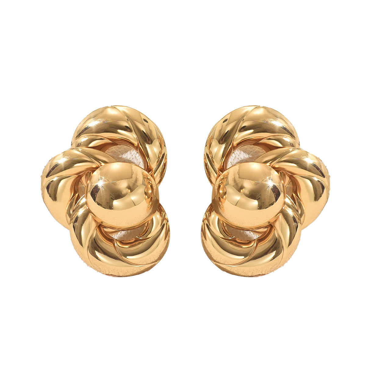 Minimalist Geometric Twist Hoop Earrings in Zinc Alloy with Electroplated Finish for Women