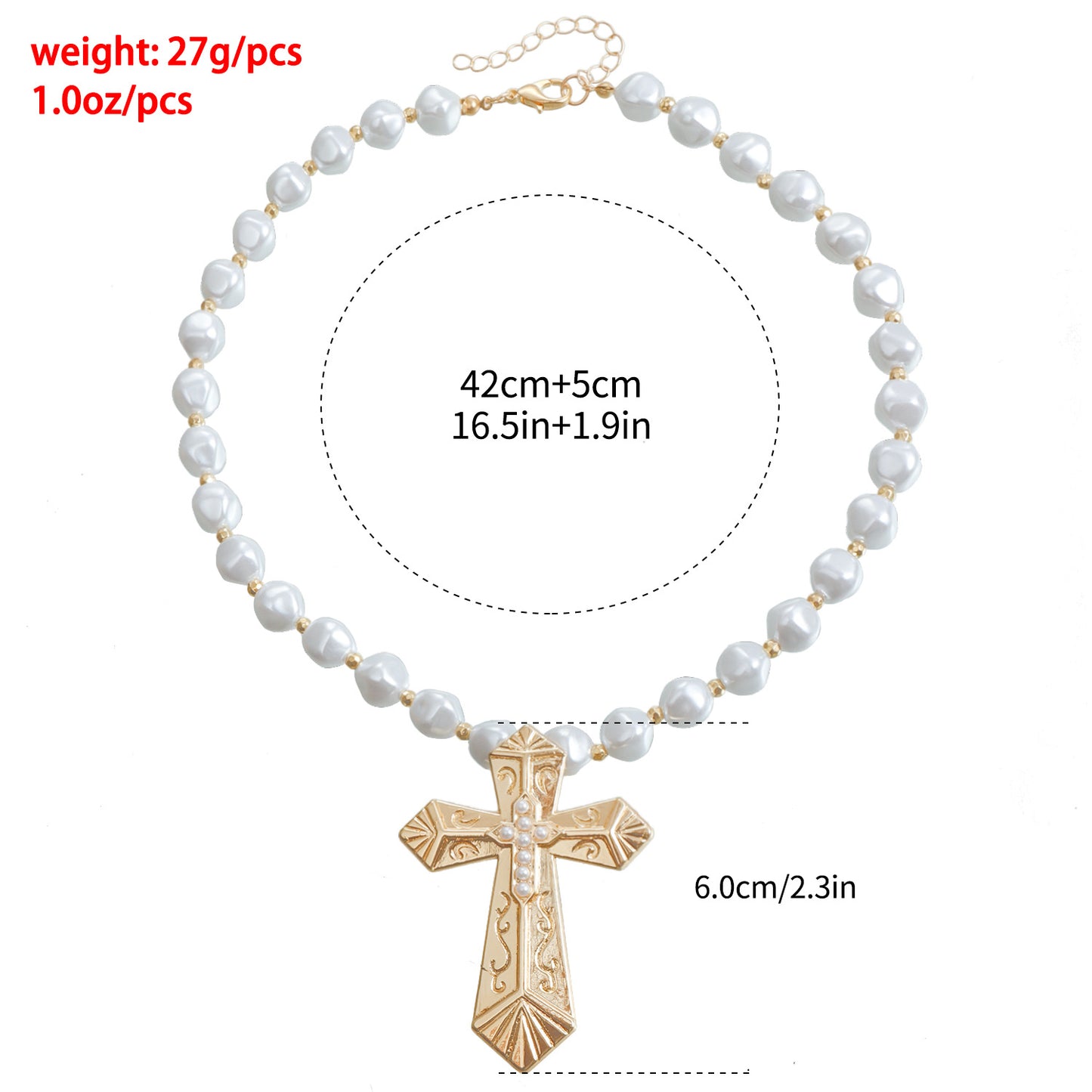 Cyberpunk Style Irregular Cross Pendant Clavicle Necklace in Alloy with Electroplating Finish for Women