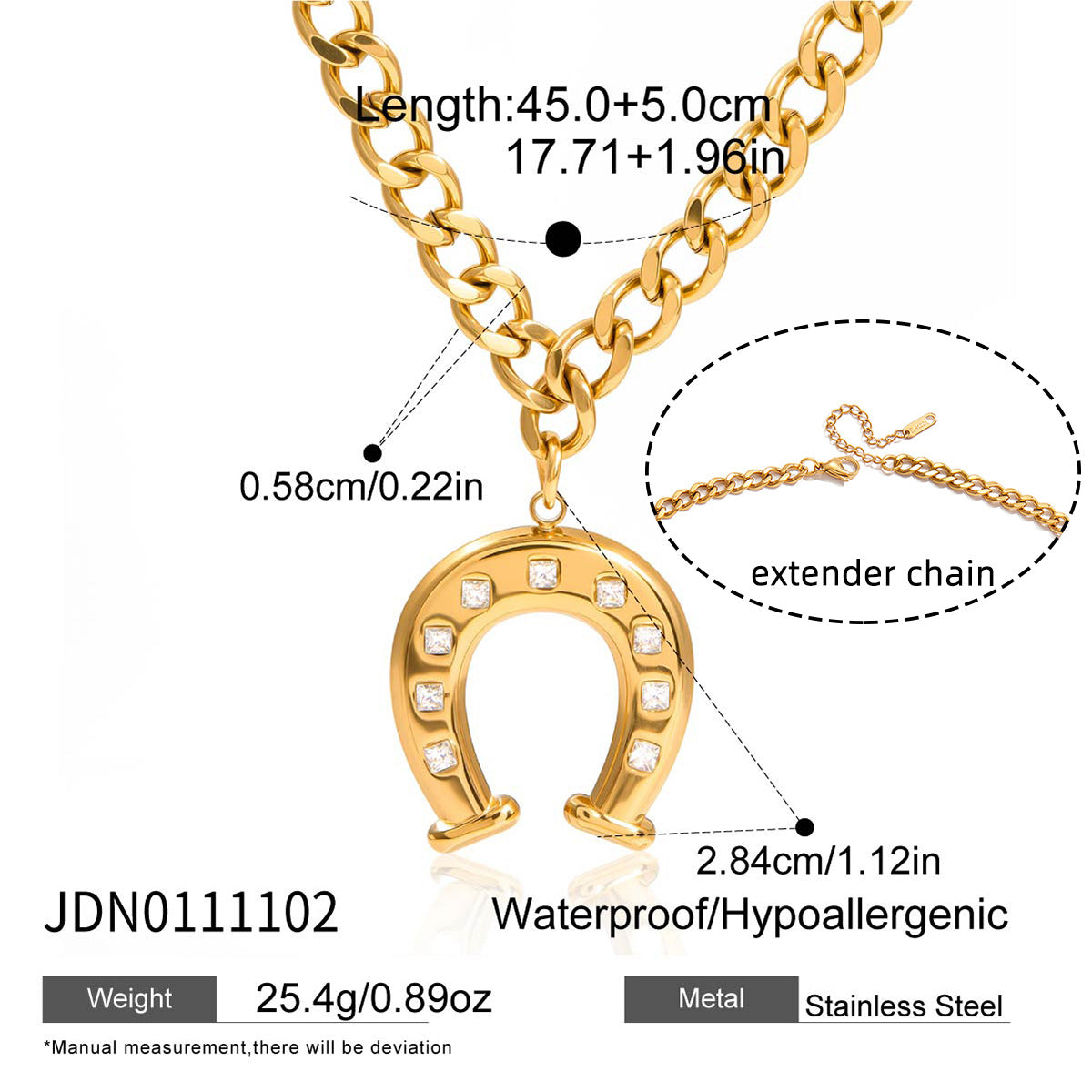 Juego de collar de acero de titanio en forma de U minimalista con diamantes de imitación y pulsera de acero inoxidable para mujer con acabado chapado