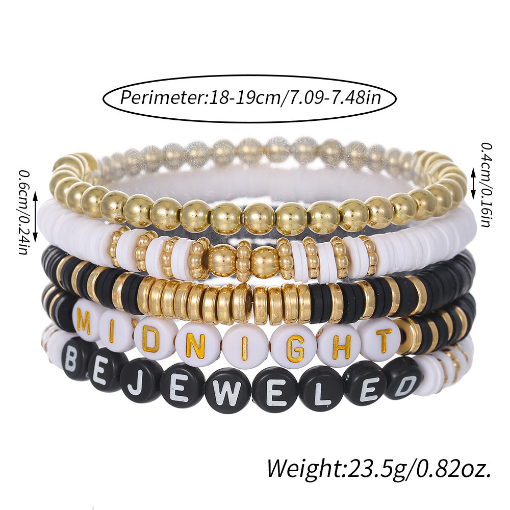 Casual Geometric Round Polymer Clay Seed Bead Bracelet Set Handmade Unisex Jewelry