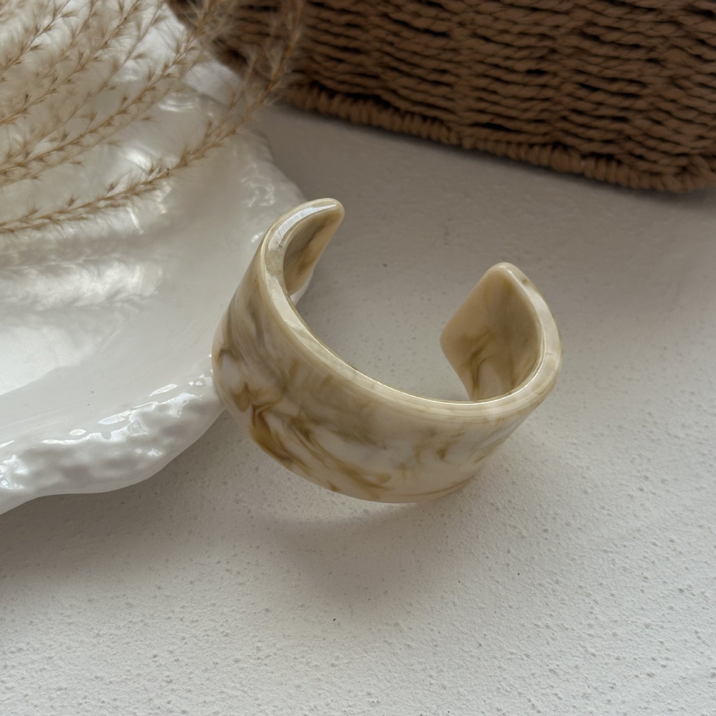 Bracciale placcato in resina acrilica geometrica vintage