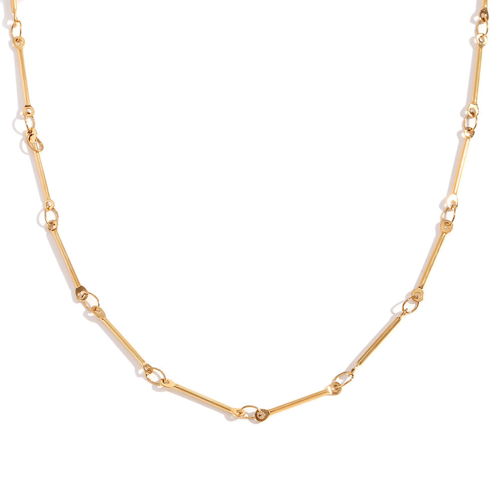 Minimalist Geometric Stainless Steel 18K Gold Plated Necklace Charm Bar for Women DIY Jewelry Making