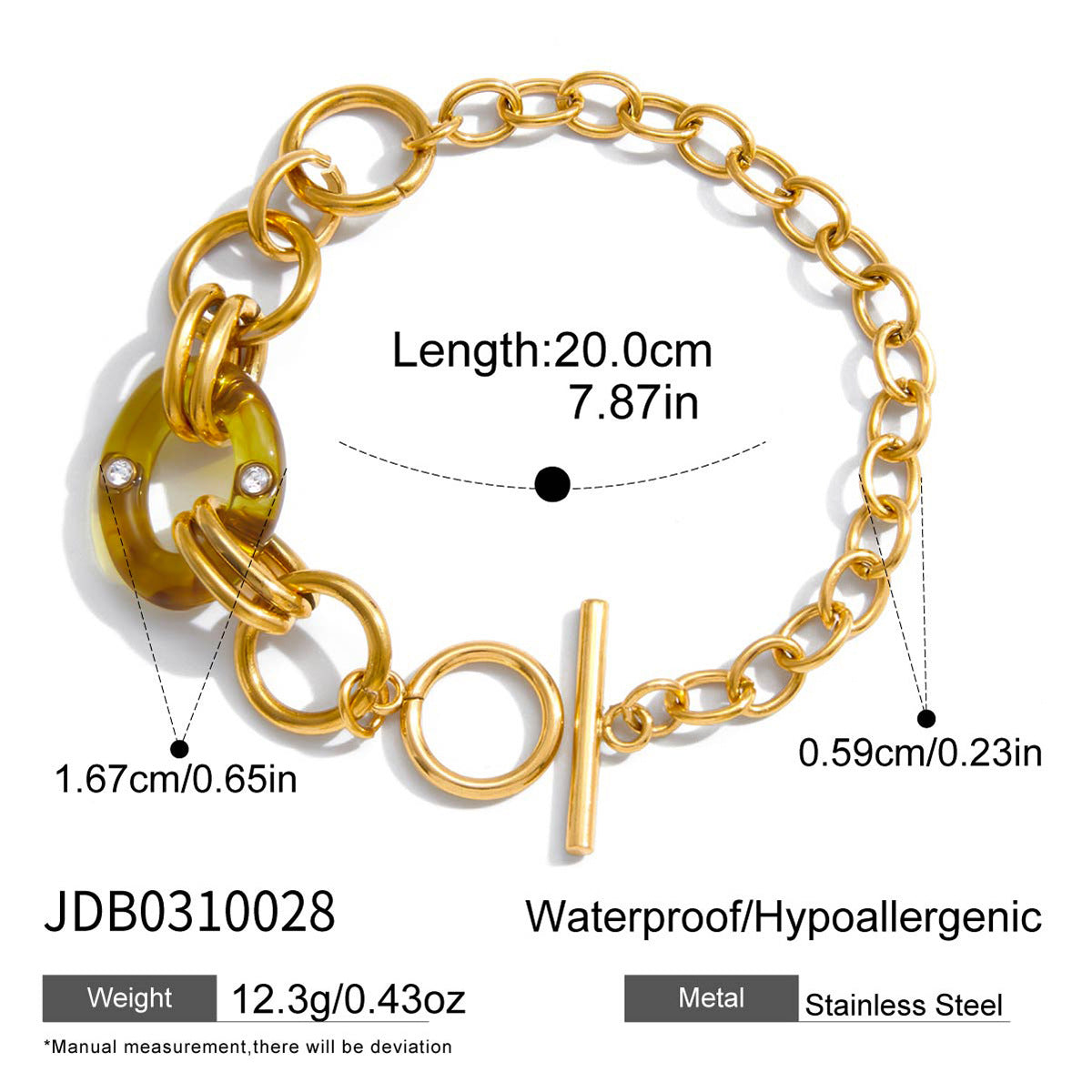 Collana ovale minimalista in acciaio al titanio placcato per donna, catena leggera per clavicola