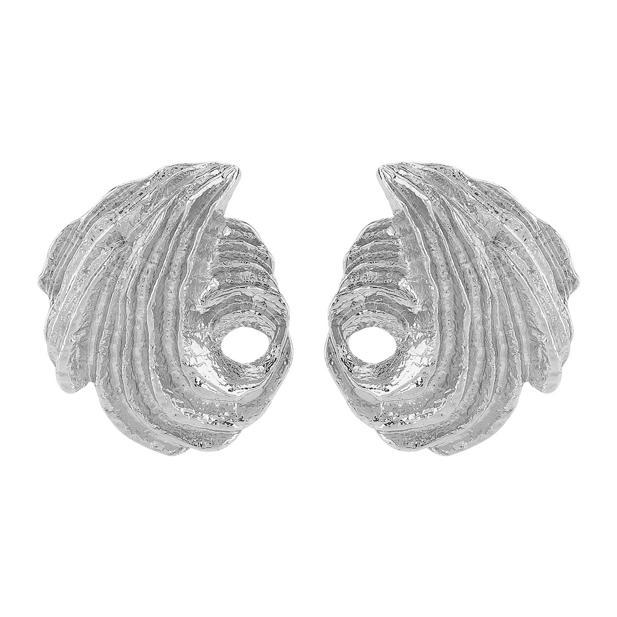 Pendientes de aleación con diseño geométrico irregular creativo, estilo retro y acabado chapado para mujer