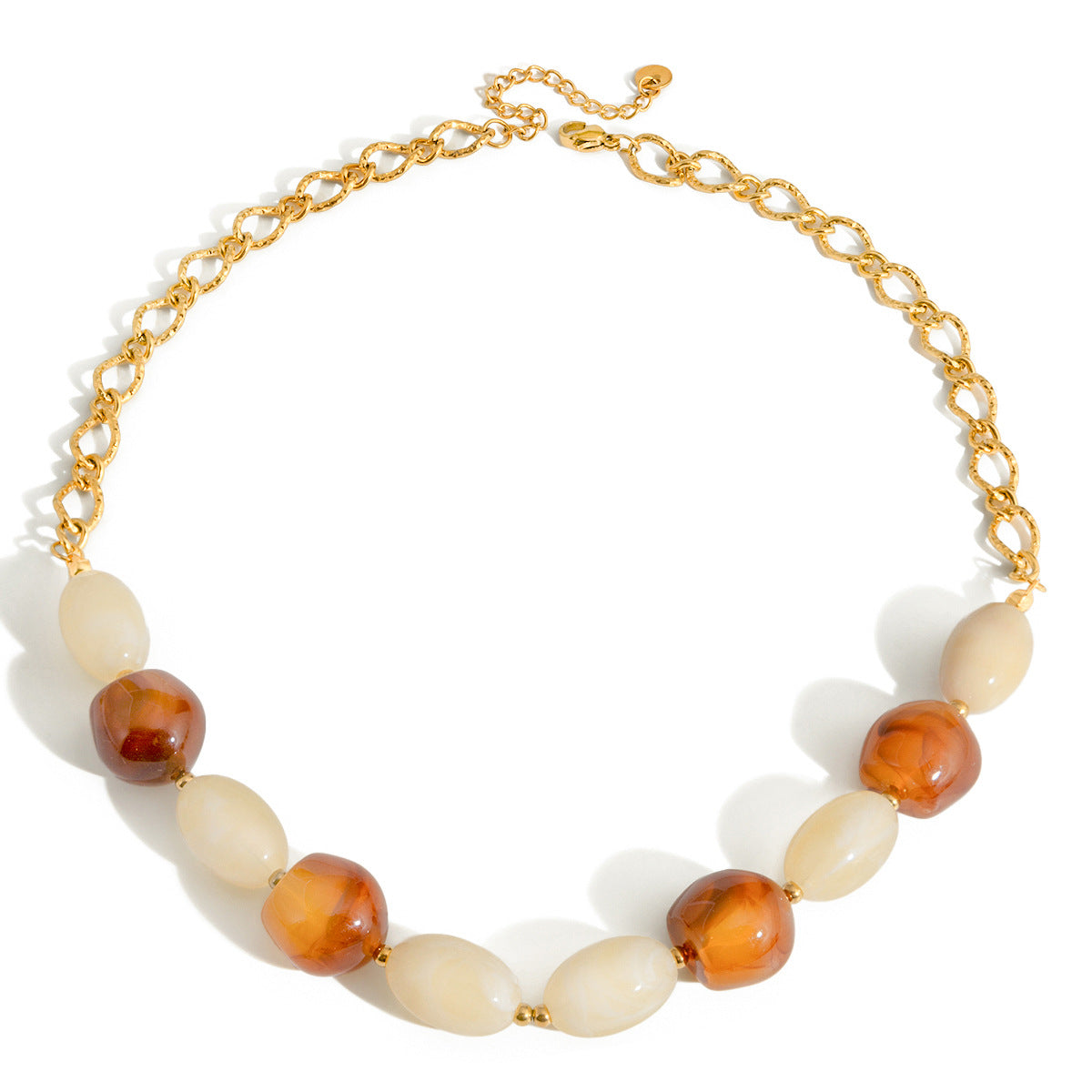 Collar de resina de acero de titanio chapado en oro de 18 quilates con PVD, geométrico minimalista para mujer