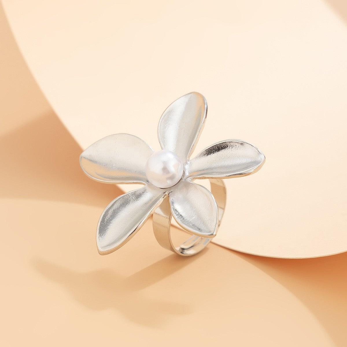 Fashion Polished Alloy Flower Butterfly Imitation Pearl Hair Tie