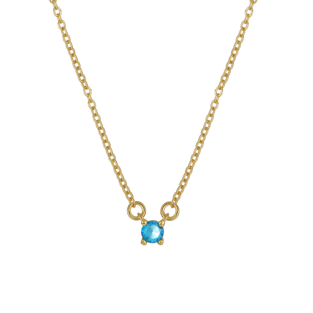 Collana alla moda in rame placcato oro con ciondoli in ametista, smeraldo e zircone, per donna