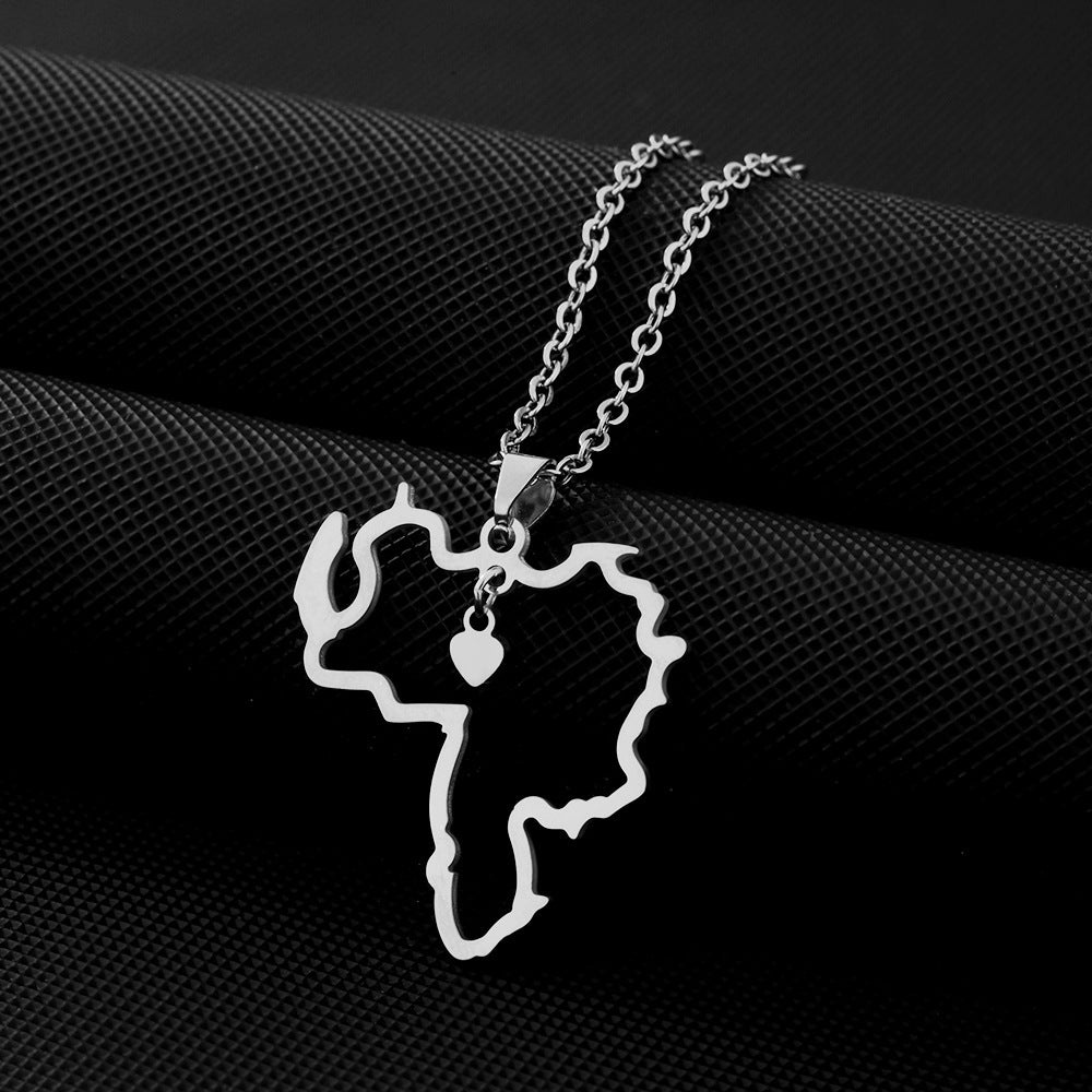 Collar con colgante geométrico de acero inoxidable con dije de acero de titanio, cadena O electrochapada, accesorio de moda unisex