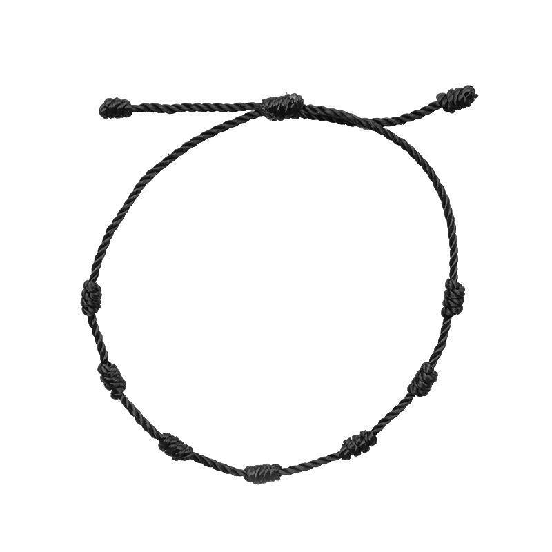 Minimalist Geometric Braided Lucky Knot Bracelet Unisex Adjustable Red String Hand Rope