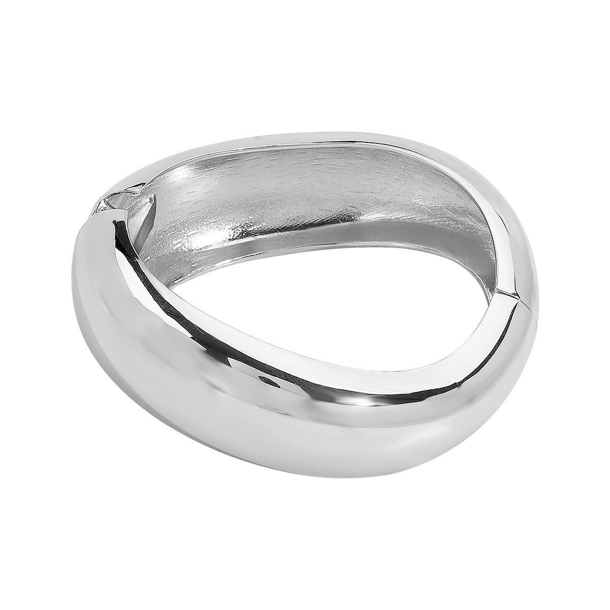Bracciale audace irregolare geometrico da donna in lega con finitura placcata e design a molla