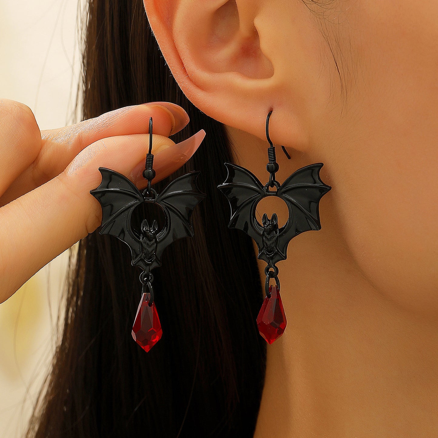 Pendientes colgantes de murciélago y araña estilo gótico para mujer, pendientes de aleación de zinc galvanizados, declaración de moda oscura para Halloween