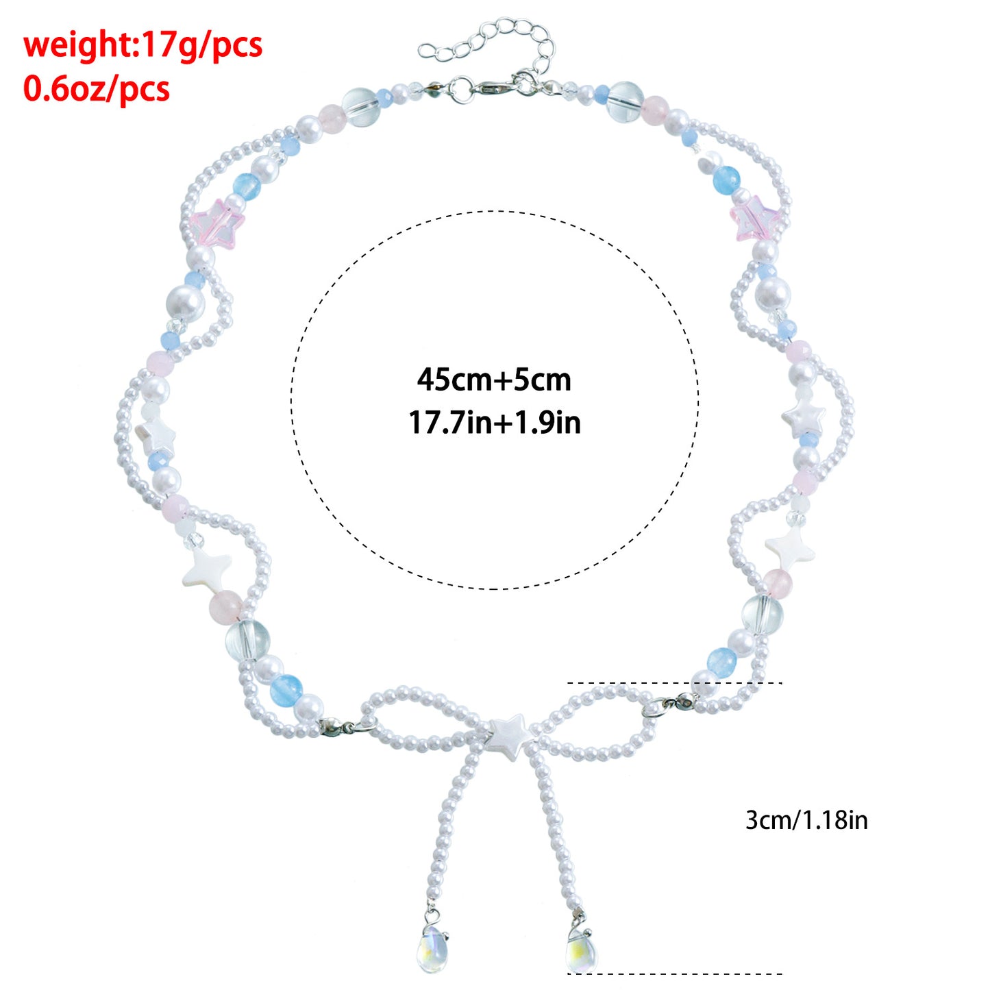 Minimalist Butterfly Bow Star Pendant Necklace for Women with Electroplated Plastic Resin Chain Adjustable Clavicle Length
