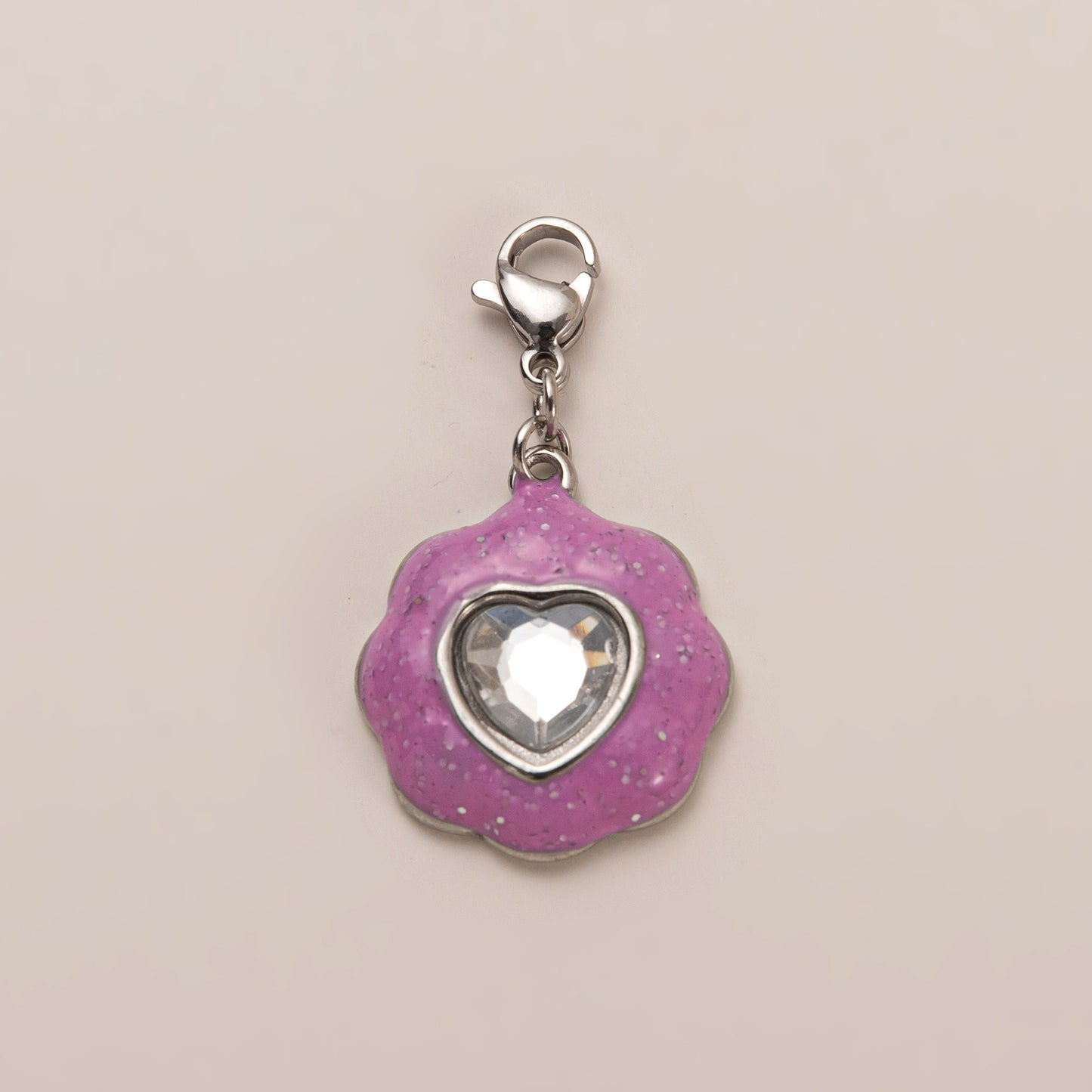 Vintage Plated Stainless Steel Heart Geometric Charm Bar