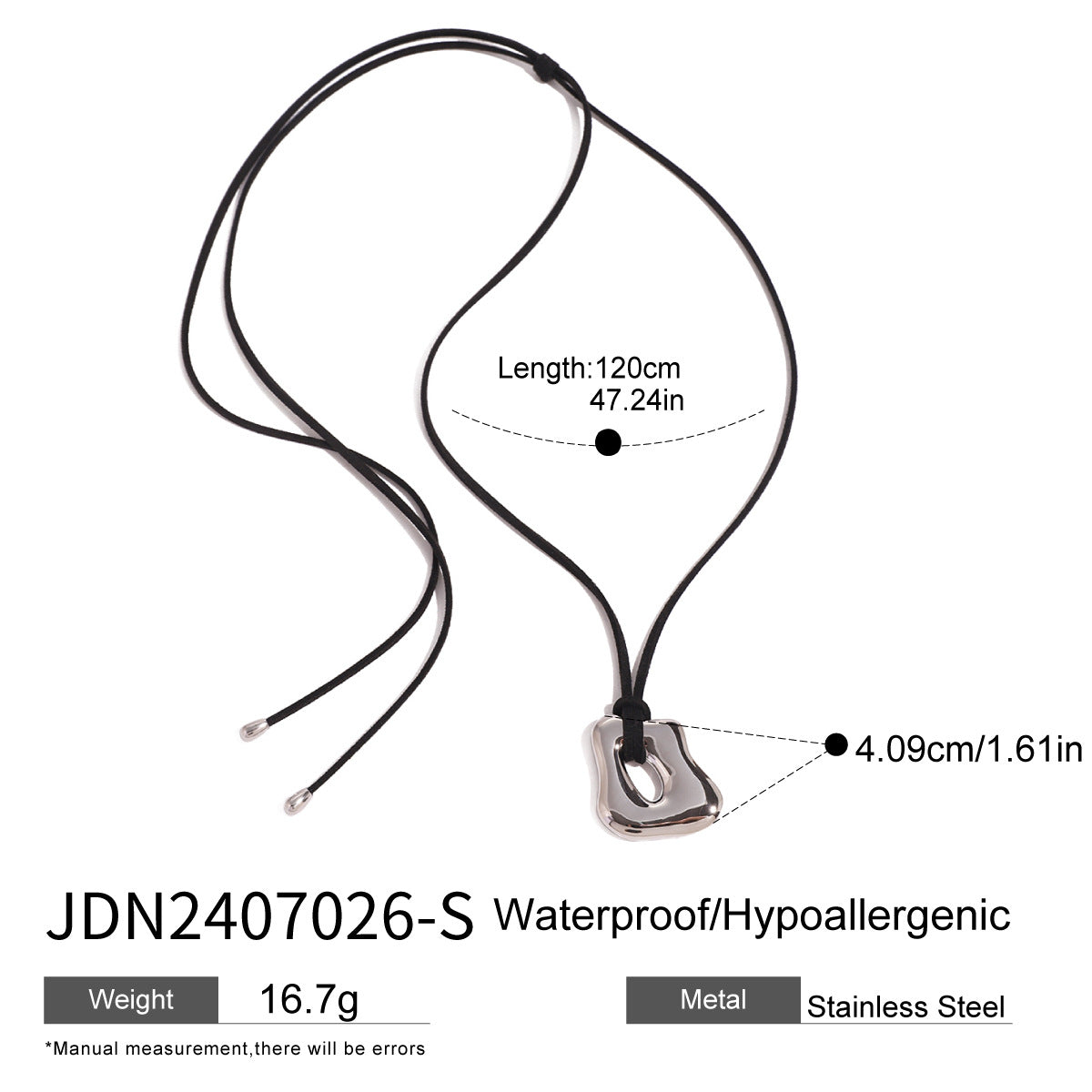 Minimalist Irregular Geometric Stainless Steel Pendant Necklace with Titanium Steel Charm and Electroplated Finish