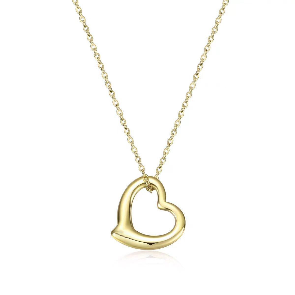 Minimalist Irregular Heart-Shaped Titanium Steel Pendant Necklace with Plated Finish for Women and Men