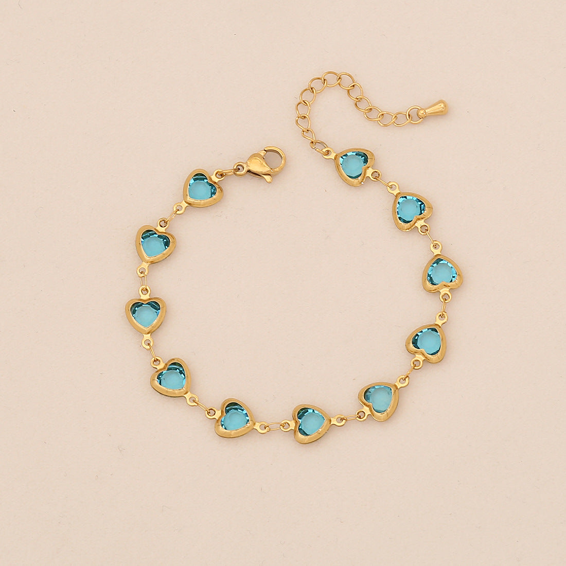 Fashionable Heart-Shaped Stainless Steel Bracelet with Plating Finish for Women