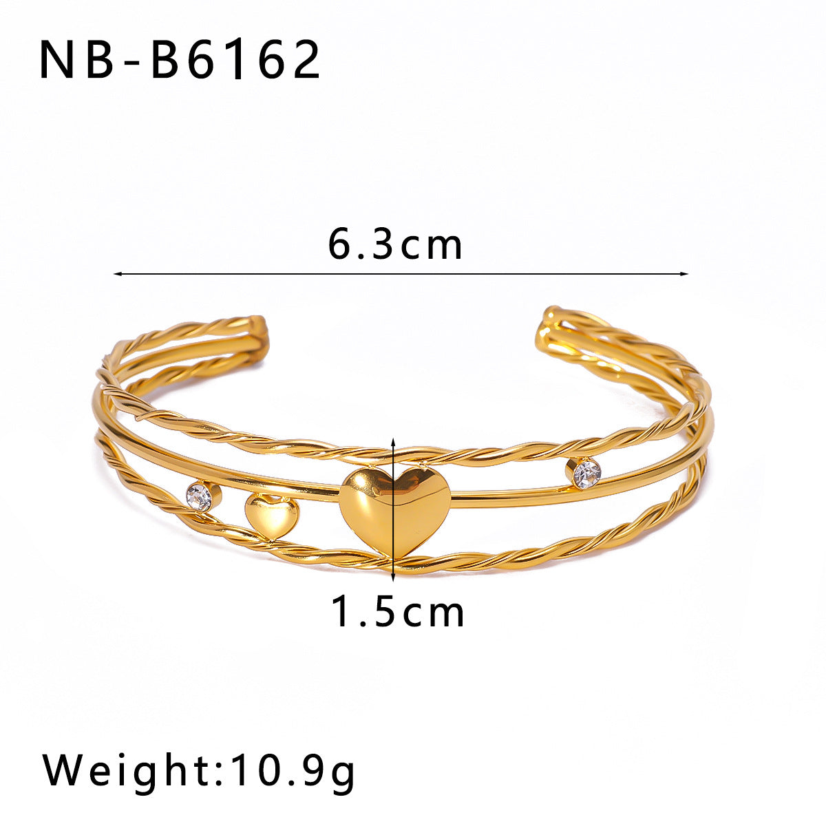 Minimalist C-Shaped Stainless Steel Bracelet with Enamel Stars and Moons, Irregular Asymmetric Design