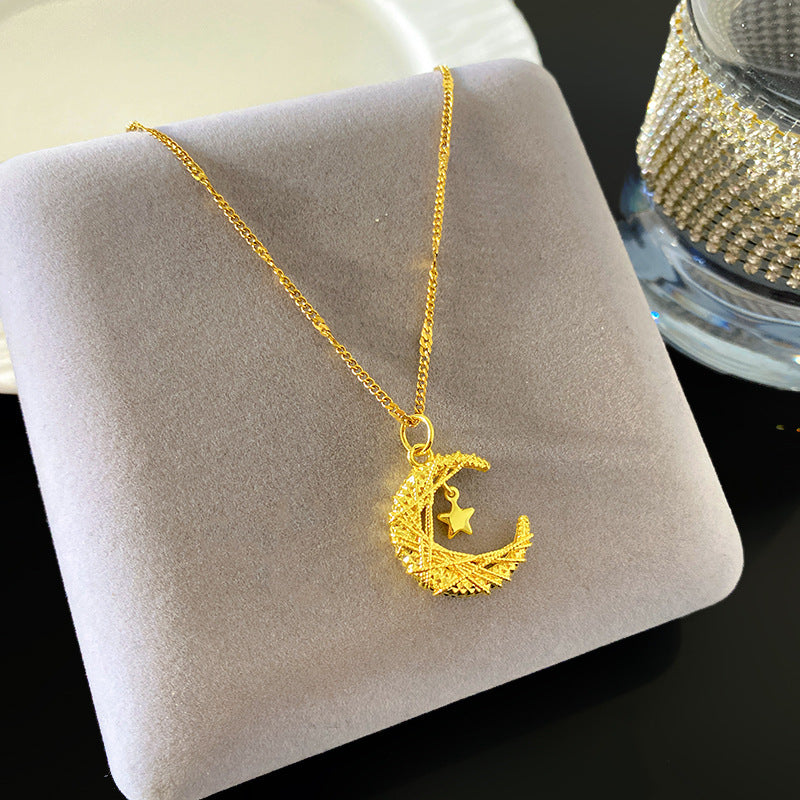Minimalist Sweet Twisted Square Heart Titanium Steel Plated Necklace with Brass Pendant Bamboo Chain Unisex