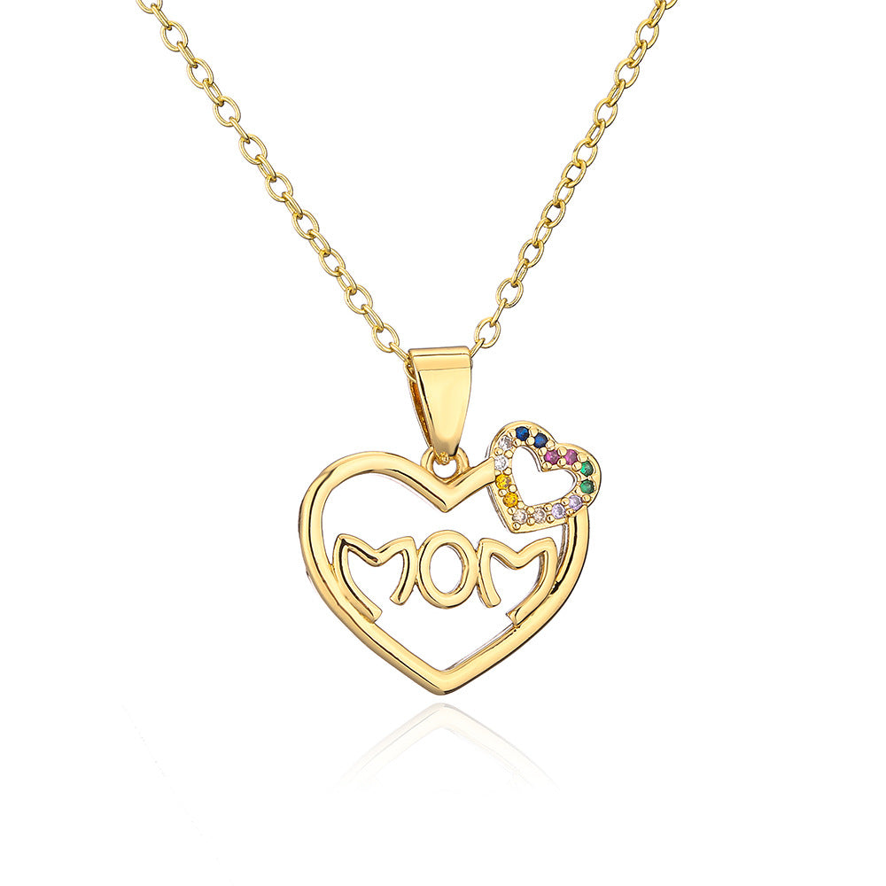 Collana con ciondolo a forma di cuore minimalista in rame placcato oro 18K da donna