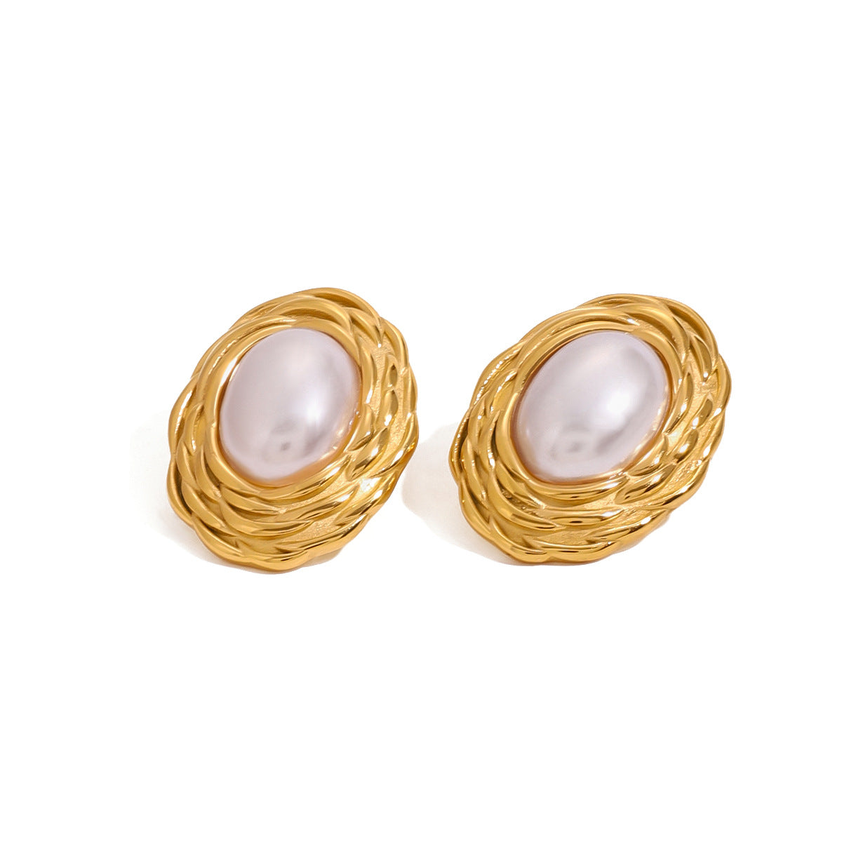 Orecchini a perno geometrici minimalisti vintage in acciaio inossidabile con finitura galvanica per donna
