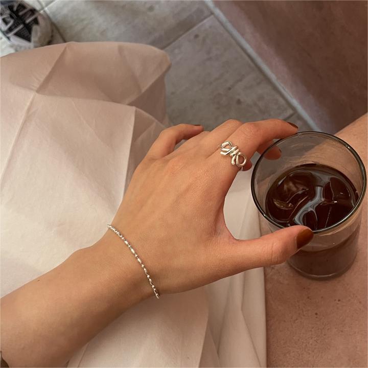 Anello da donna minimalista con cuore placcato in argento sterling 925 e dettagli geometrici