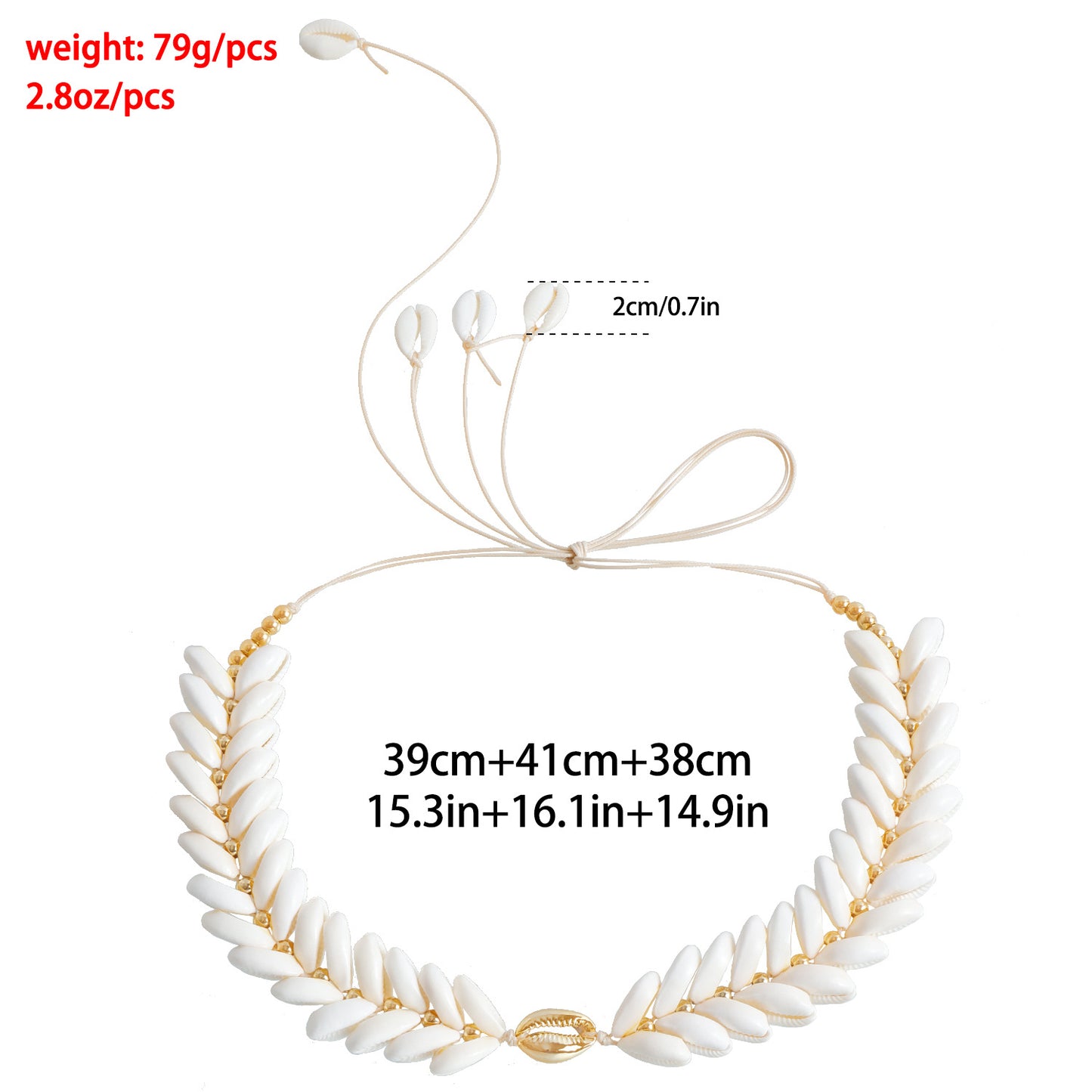 Handwoven Natural Shell Waist Chain for Women Adjustable Summer Beach Casual Body Chain