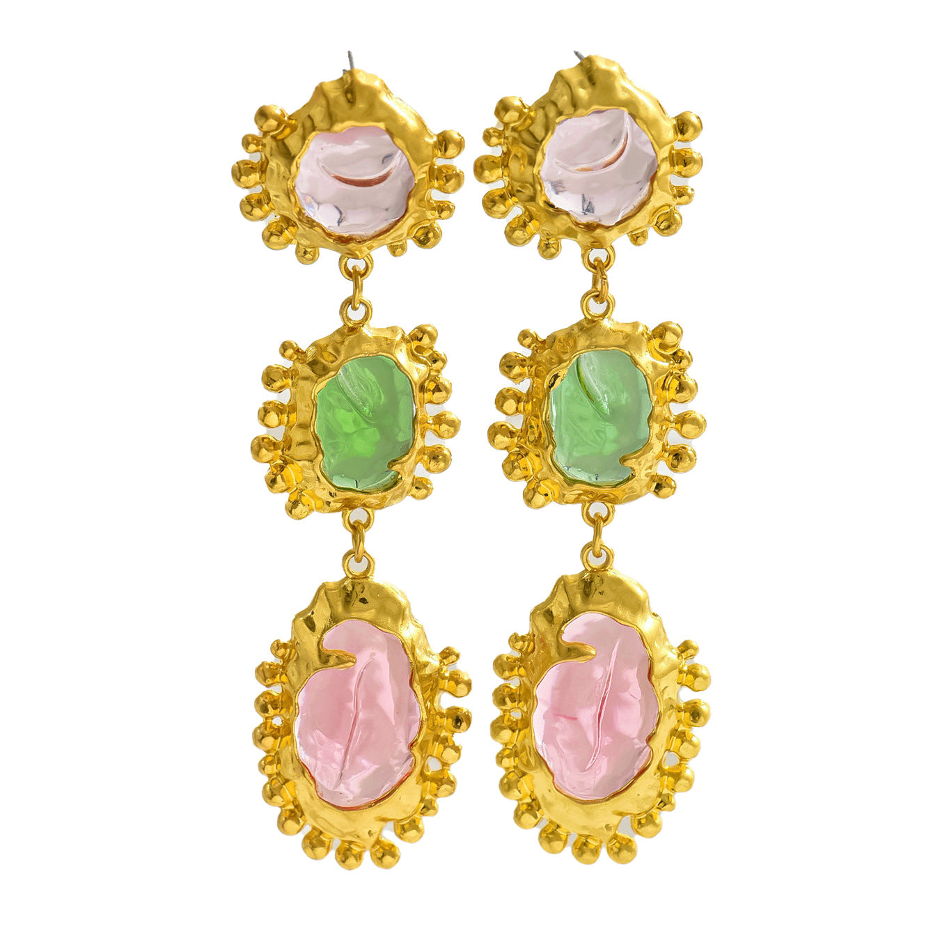 Aretes de aleación geométrica minimalista con incrustaciones de diamantes de imitación para mujer, poste de acero inoxidable, moda de uso diario