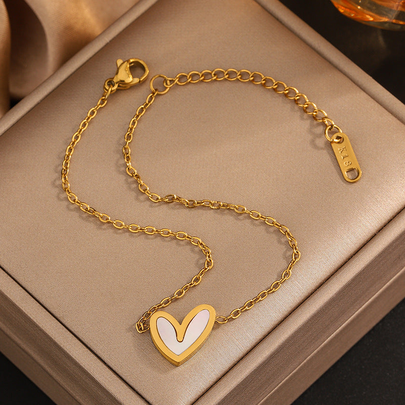 Elegant Irregular Heart 18K Gold Plated Stainless Steel Necklace Bracelet Earring Set