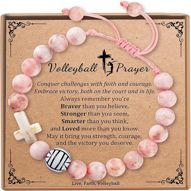 Minimalist 8mm Pink Zebra Print Round Animal Alloy Beaded Bracelet Unisex Adjustable Handmade Jewelry
