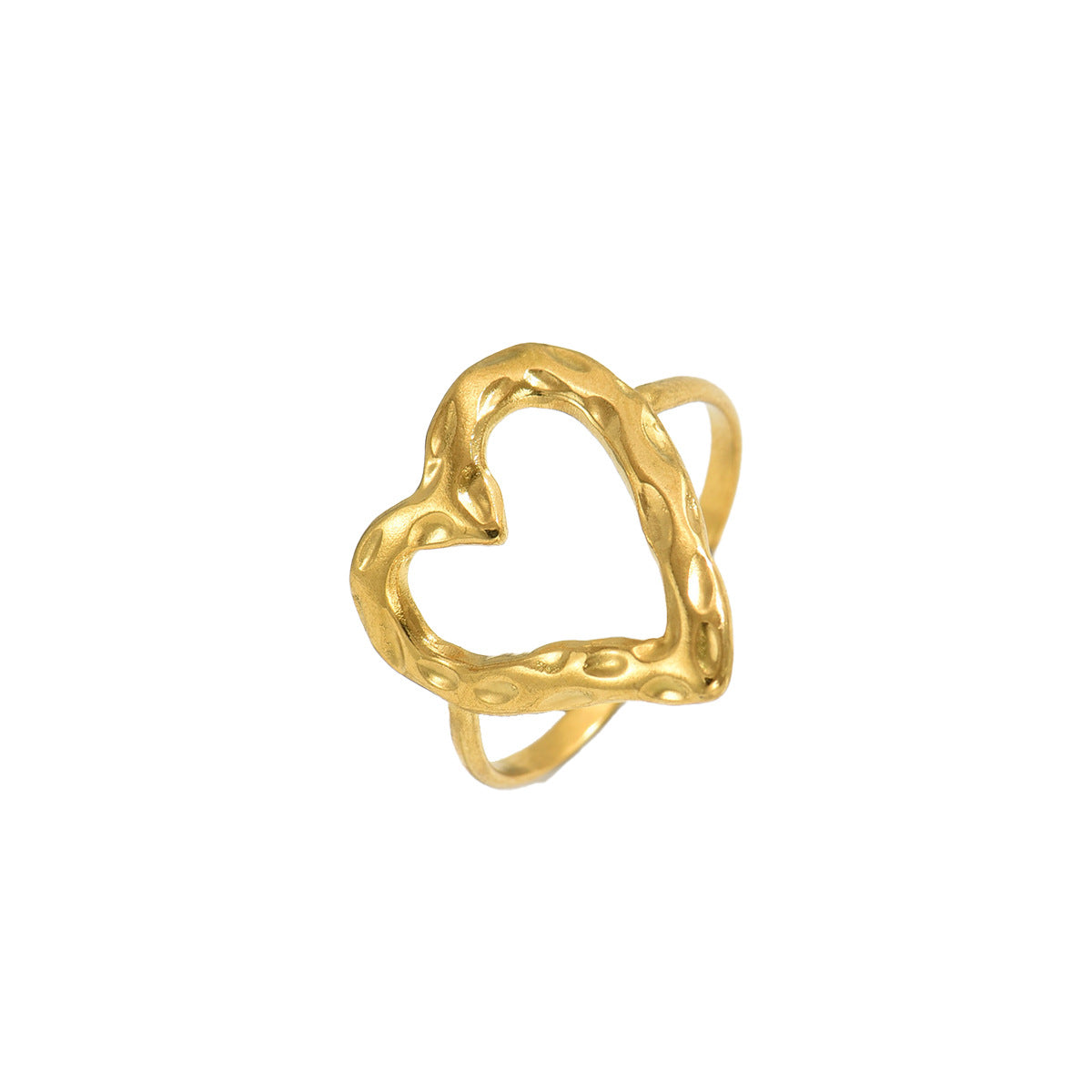 Anillo de Aleación con Corazón Geométrico para Mujer con Acabado Chapado, Accesorio de Moda Minimalista