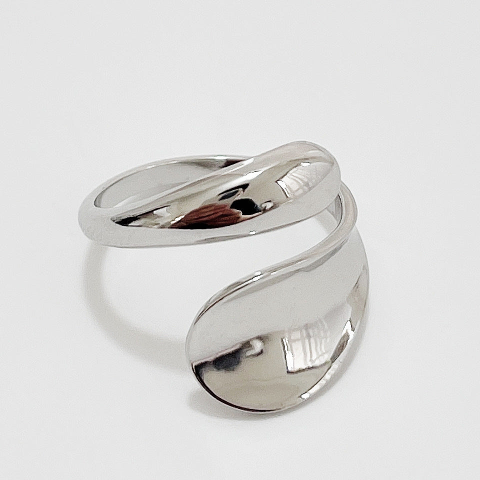 Minimalist 925 Sterling Silver Polished Geometric Number Ring for Women