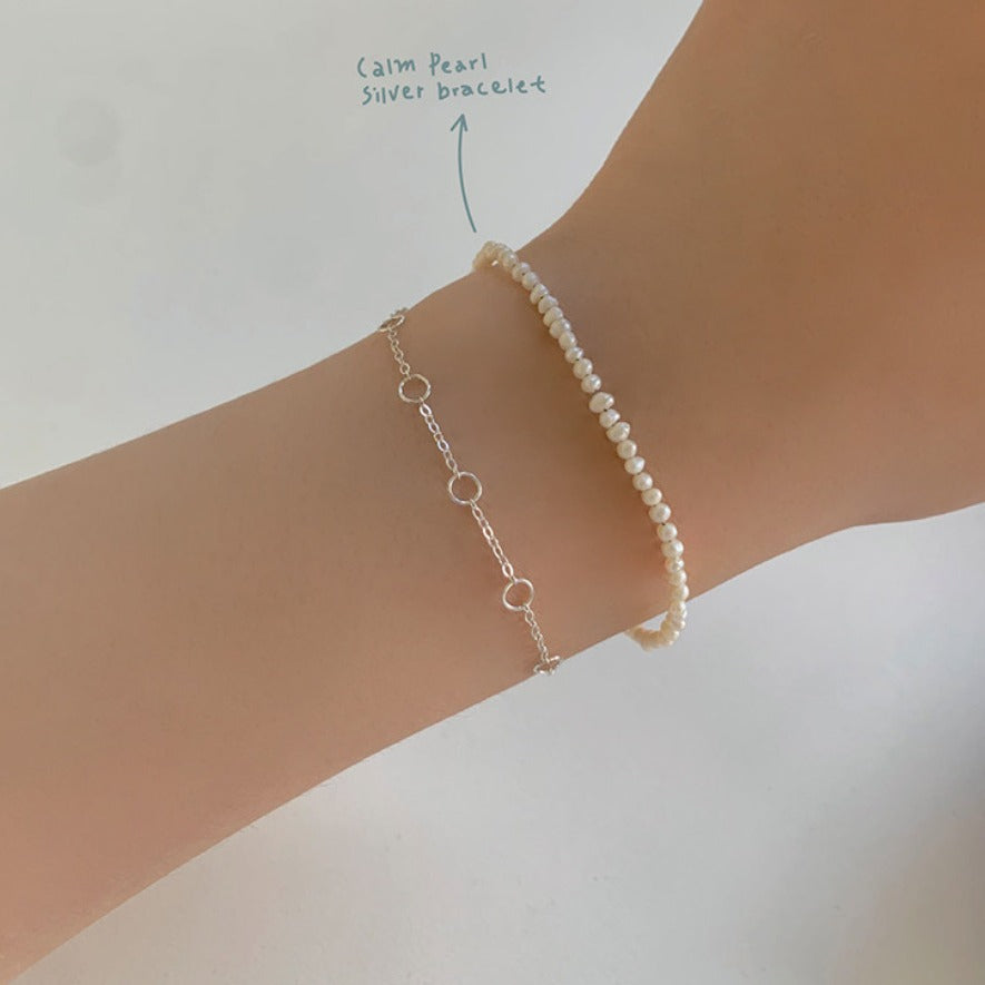 Bracciale da donna in argento sterling S925 con nodo minimalista e finitura placcata