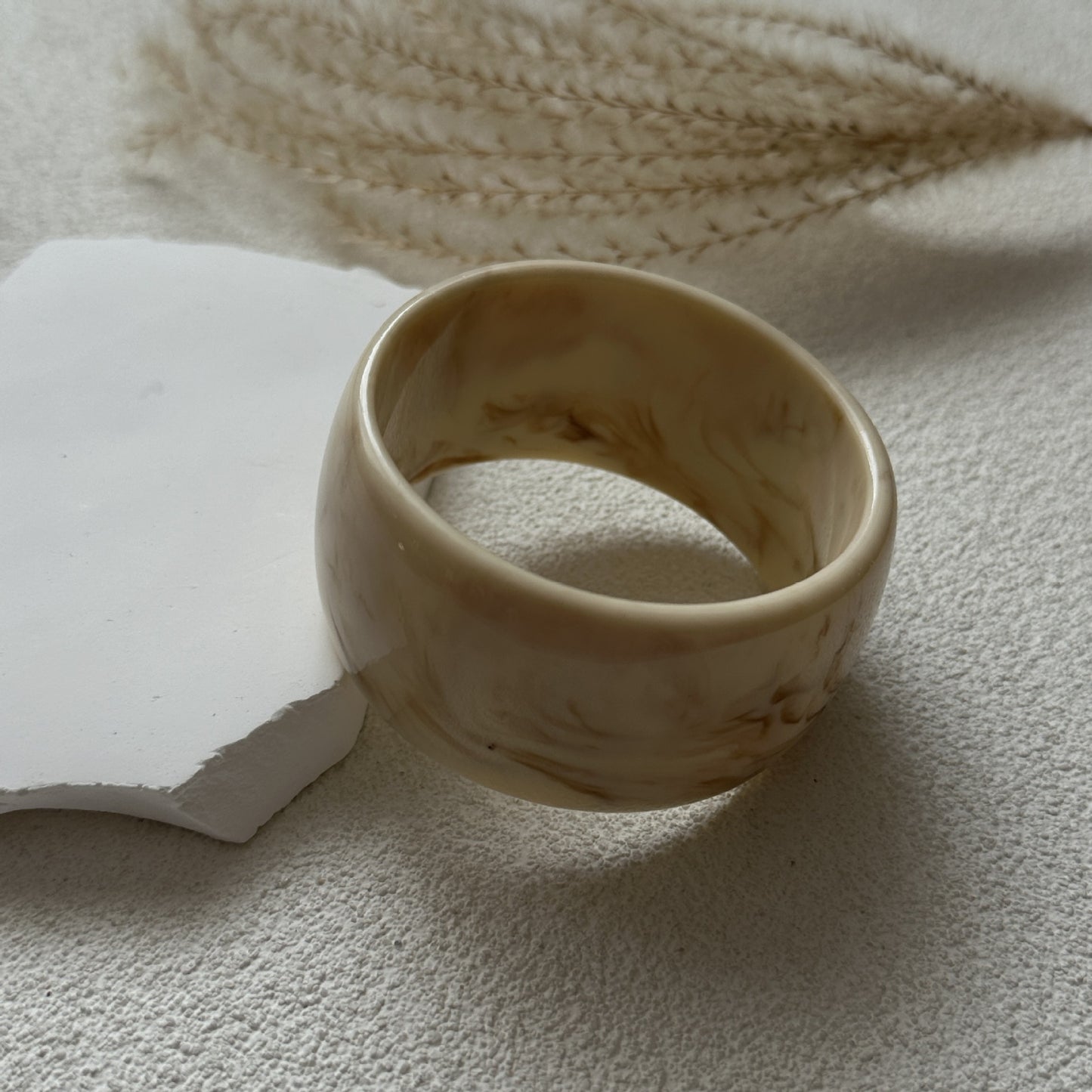 Bracciale alla moda in resina acrilica effetto marmo, geometrico quadrato e rotondo placcato